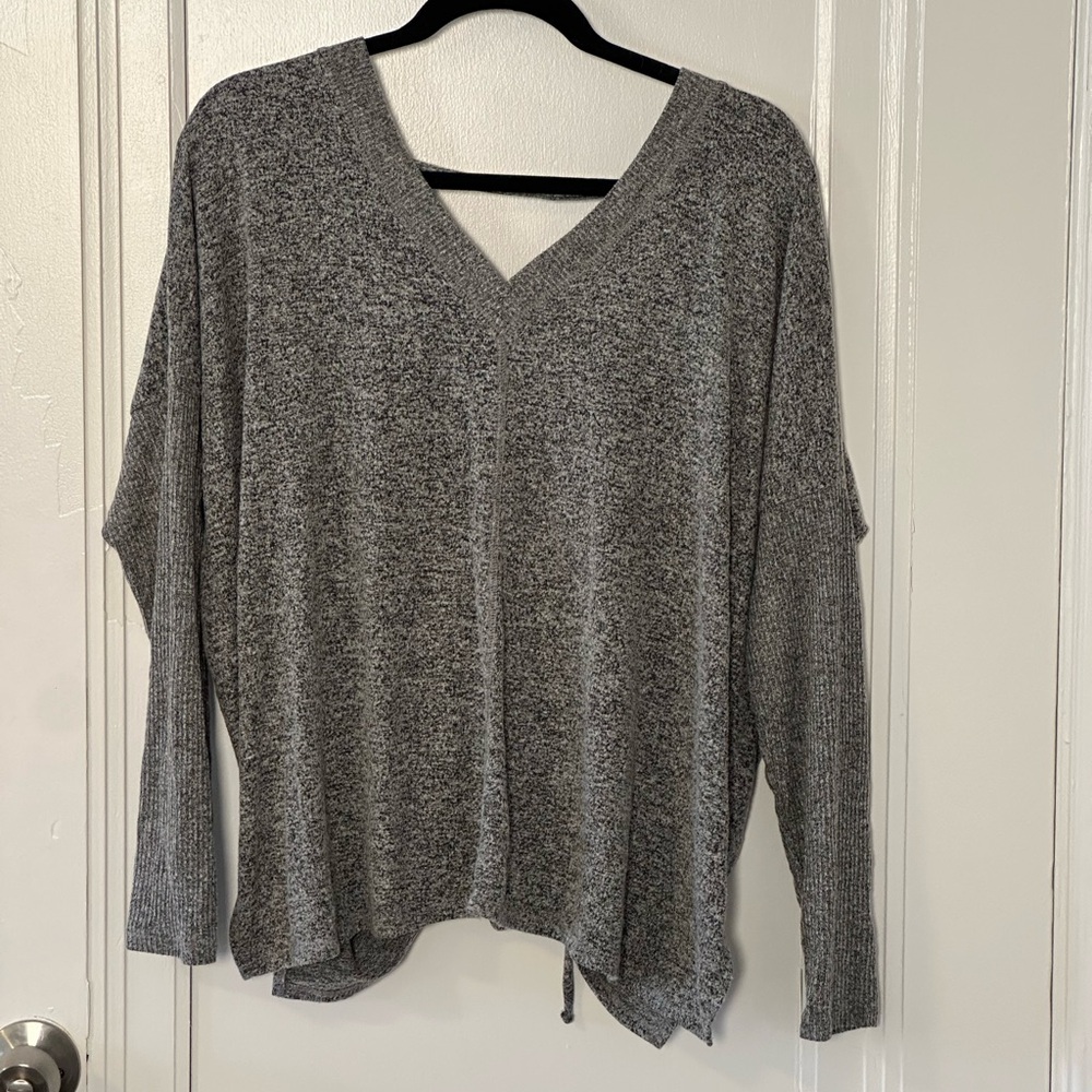 Lucky Brand Gray V-Neck Sweater